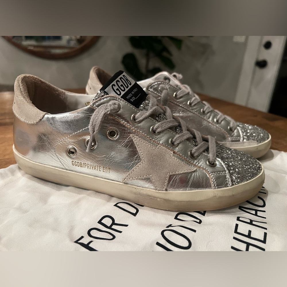Golden Goose Superstar Metallic Glitter Low-Top Sneakers PRIVATE EDT